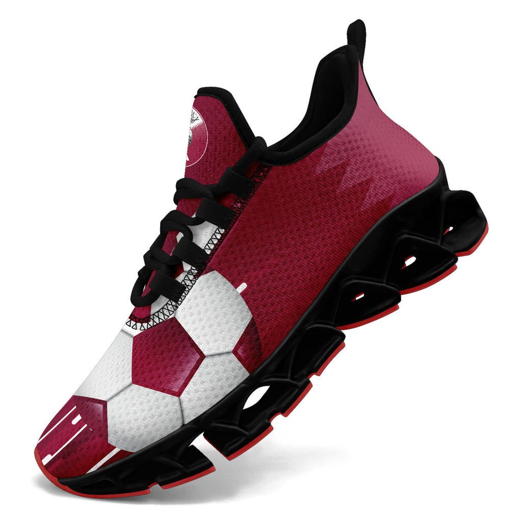 Custom Qatar 2026 World Cup Sneakers DIY Country Flag Running Shoes Lightweight Sport Shoes Gift for Football Fans Personalized Team Name and Logo FN003XD-F020030-3
