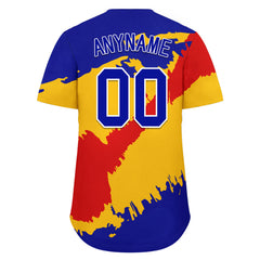 Custom Yellow Fiery Red Venezuelan Flag Personalized Authentic Baseball Jersey BSBJ01-E06022-1