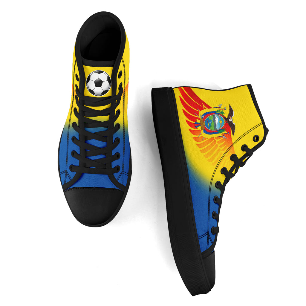 Custom Ecuador 2026 World Cup Sneakers DIY Country Flag Running Shoes Lightweight Sport Shoes Gift for Football Fans Personalized Team Name and Logo FN024-F009099-2