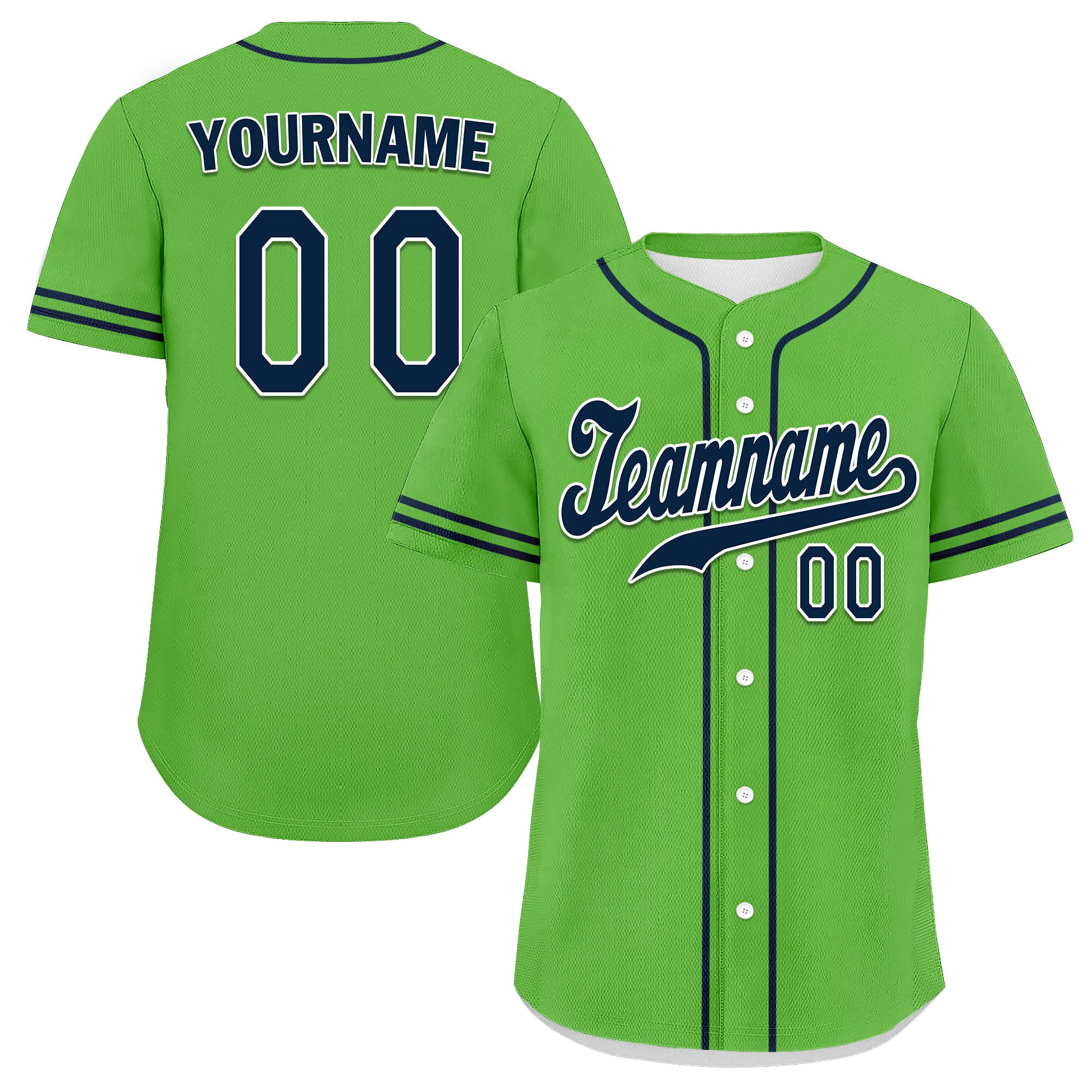 Custom Embroidered Baseball Jersey – Green and Blue