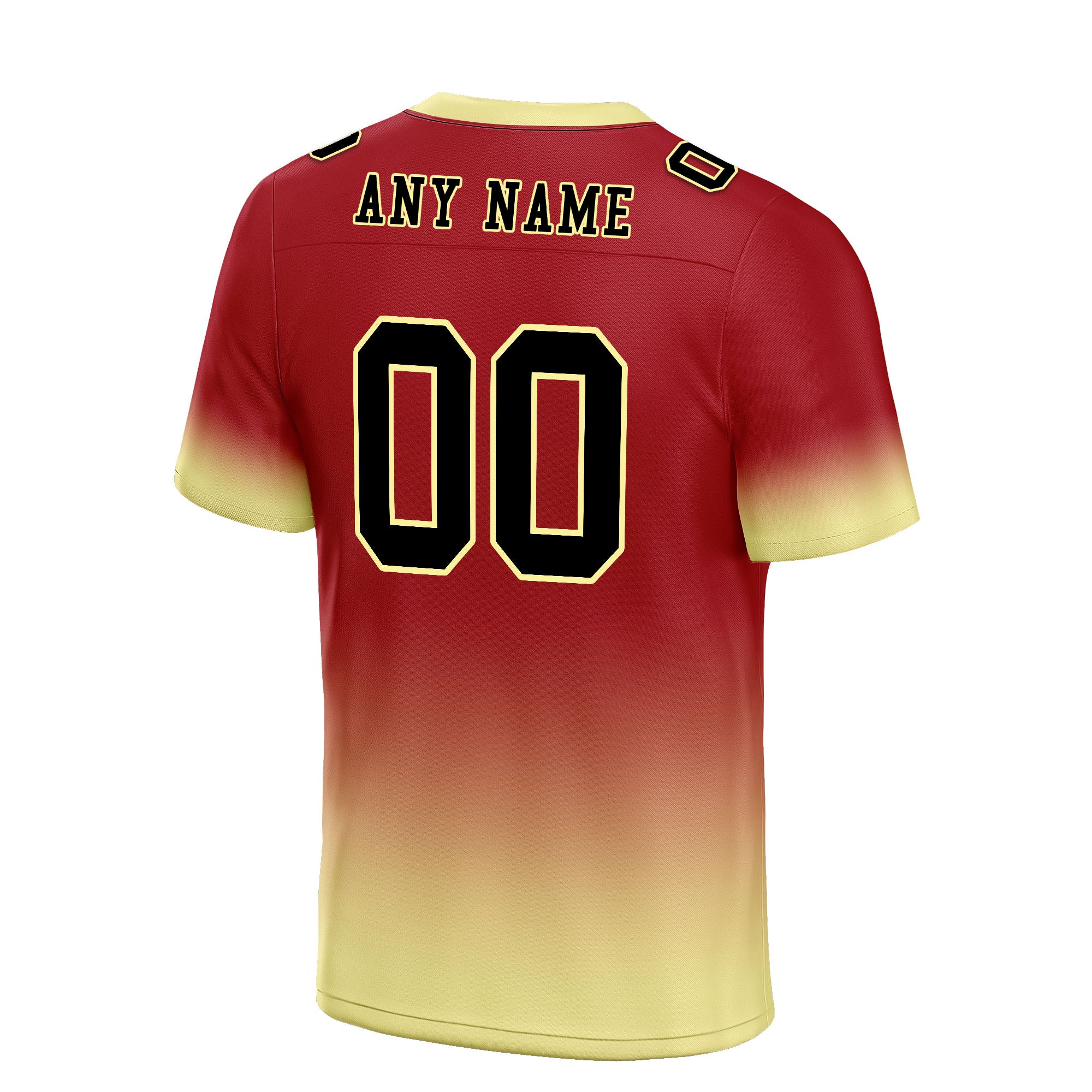 Custom Red Cream Fade Fashion Personalized Authentic Football Jersey FBJ02-D06094