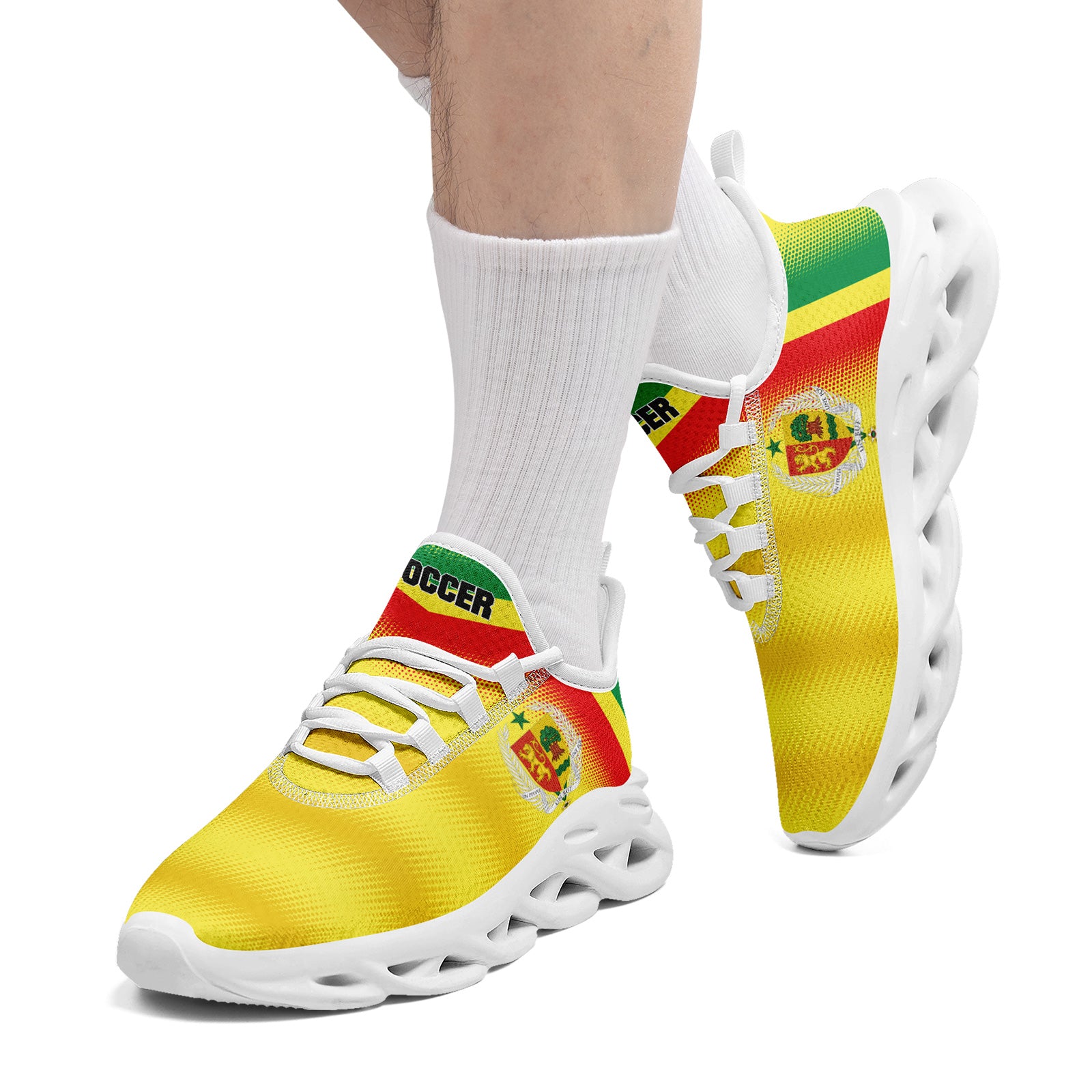 Custom Senegal 2026 World Cup Sneakers DIY Country Flag Running Shoes Lightweight Sport Shoes Gift for Football Fans Personalized Team Name and Logo FN003-F009094-5