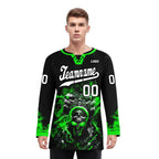 Custom Balck Green Gothic Personalized Hockey Jersey HCKJ01-E0601-01