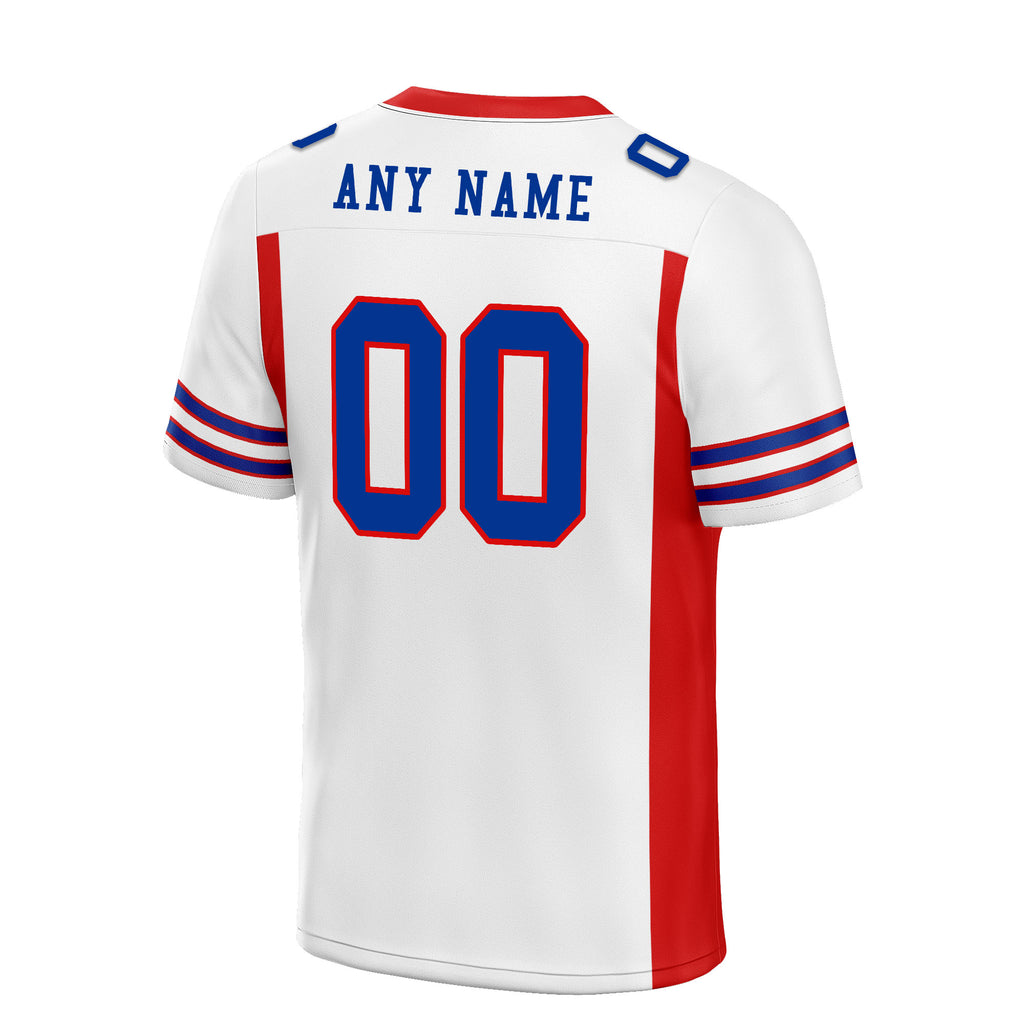 Custom White Red Striped Sleeves Personalized Authentic Football Jersey FBJ02-D06056