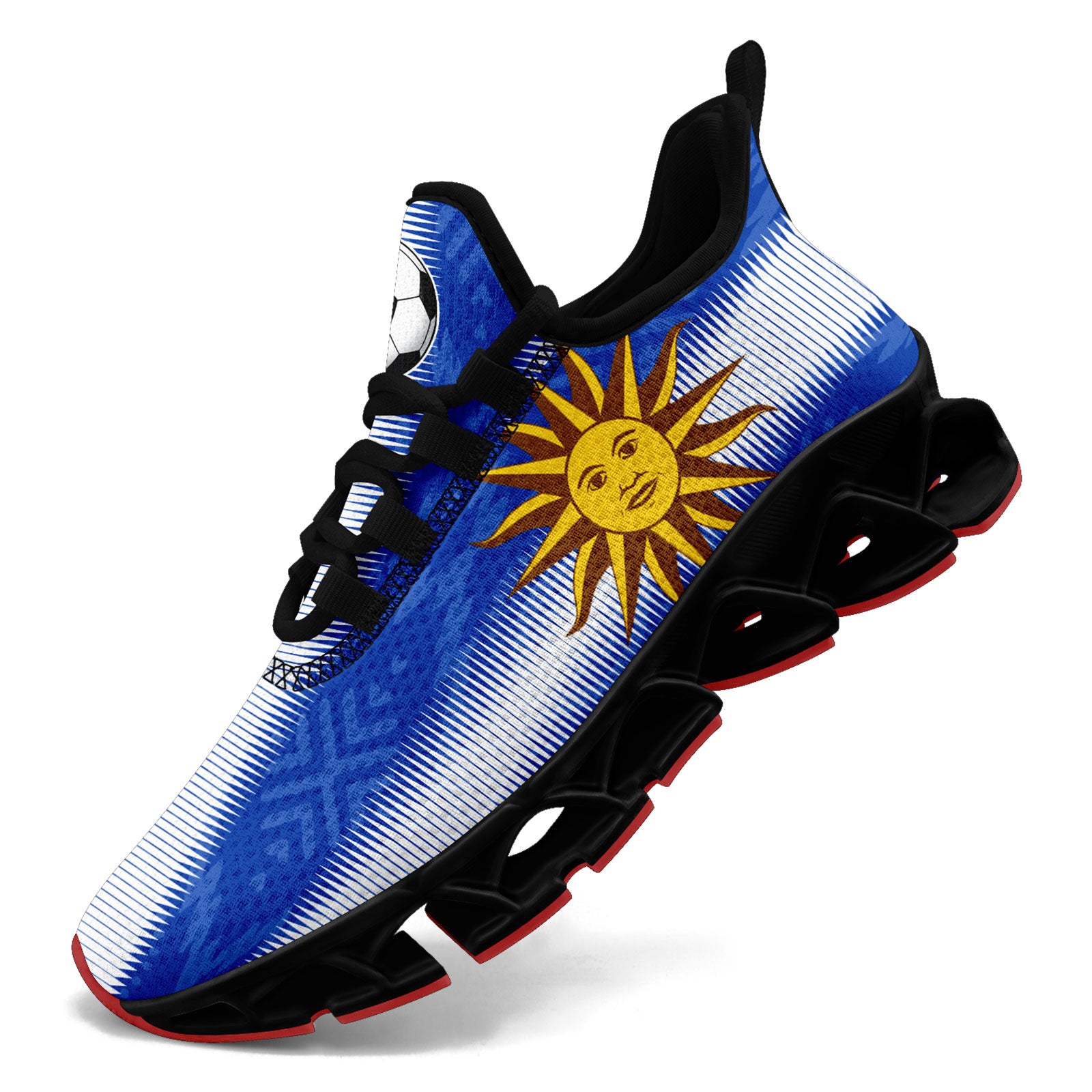 Custom Uruguay 2026 World Cup Sneakers DIY Country Flag Running Shoes Lightweight Sport Shoes Gift for Football Fans Personalized Team Name and Logo FN003XD-F009085-1