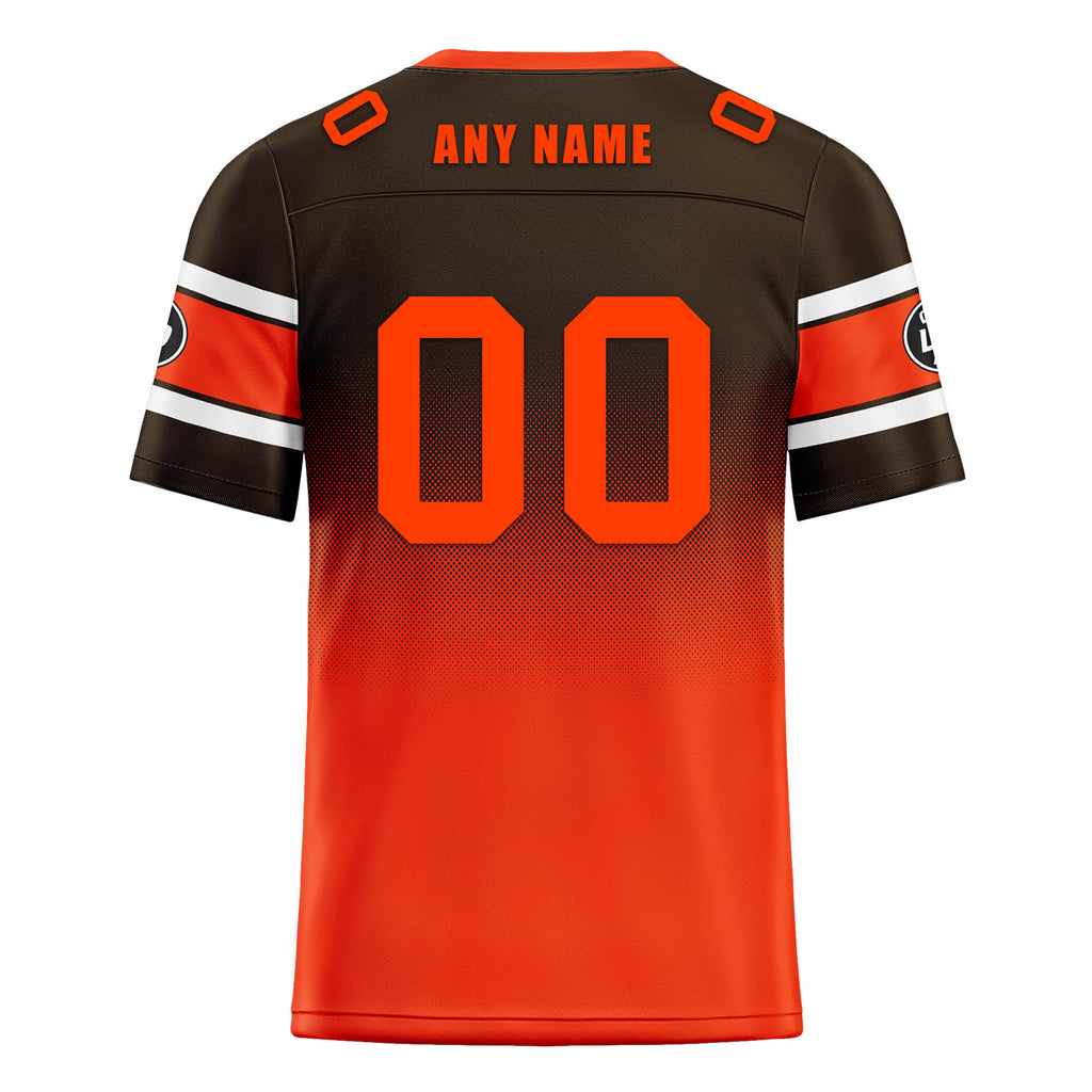 Custom Brown Orange Cleveland Personalized Authentic Football Jersey FBJ02-D020249-8