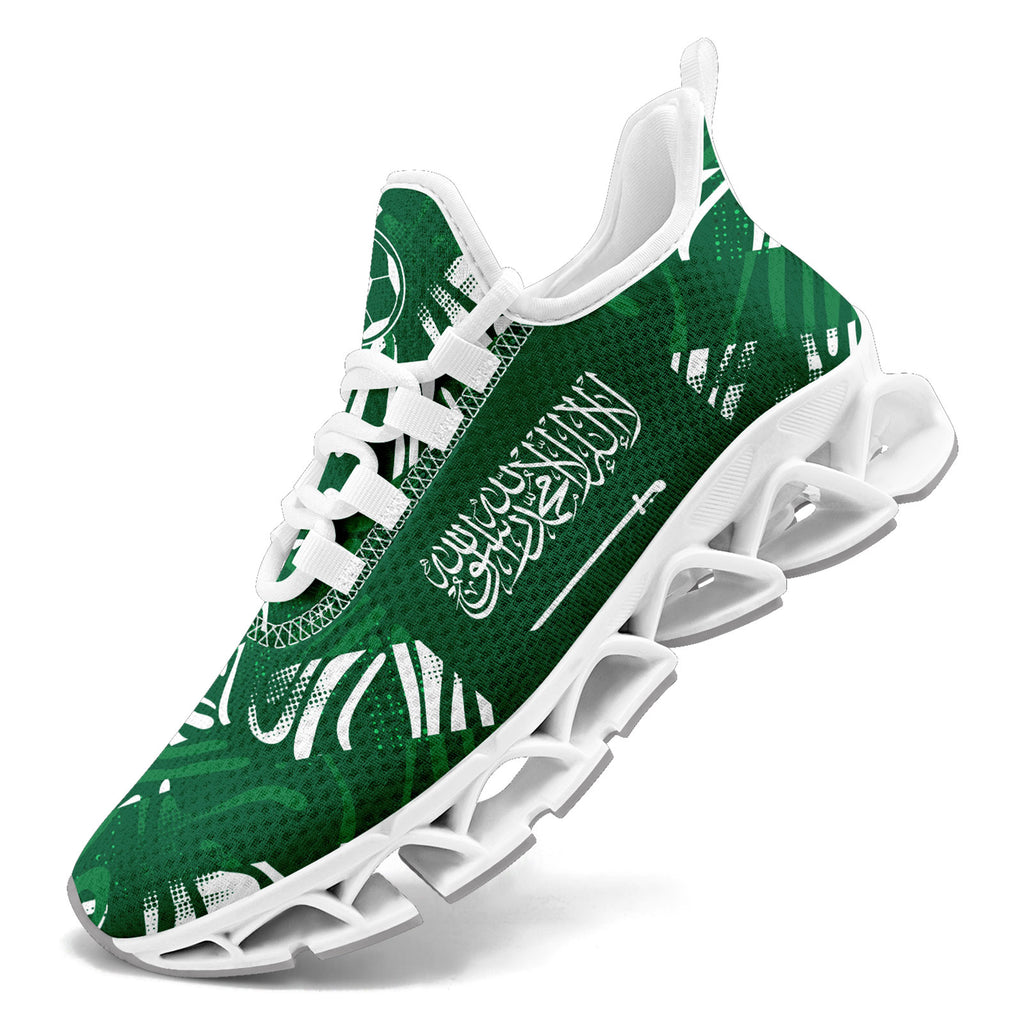 Custom Saudi Arabia 2026 World Cup Sneakers DIY Country Flag Running Shoes Lightweight Sport Shoes Gift for Football Fans Personalized Team Name and Logo FN003XD-F009100-2