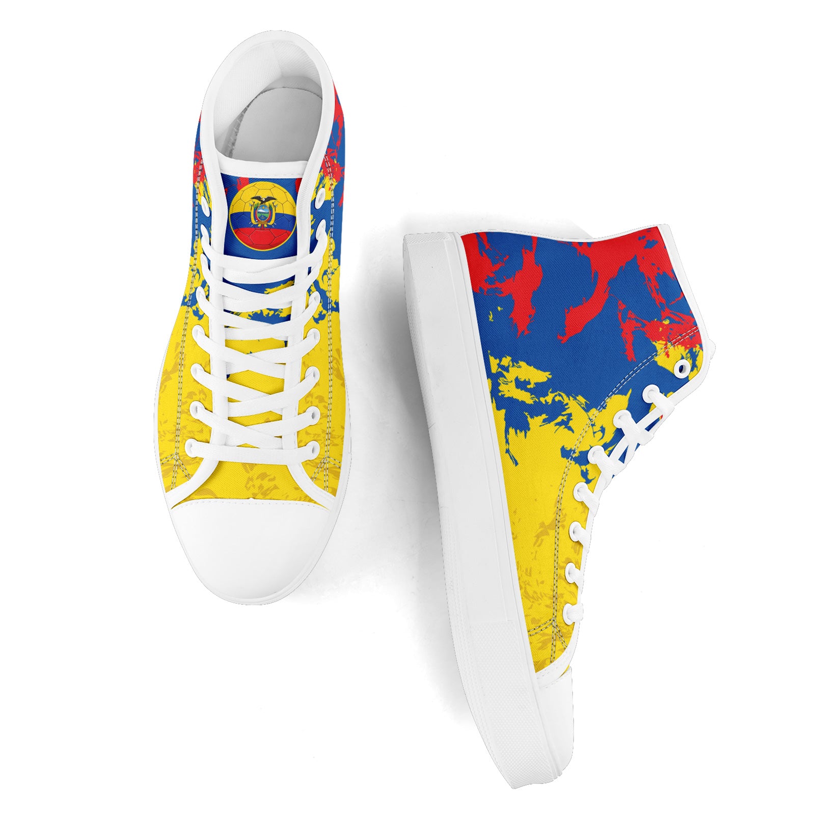 Custom Ecuador 2026 World Cup Sneakers DIY Country Flag Running Shoes Lightweight Sport Shoes Gift for Football Fans Personalized Team Name and Logo FN024-F009099-1