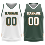 Custom White Green Classic Style Reversible Basketball Uniform Personalized Ordinary BBJR-D017002