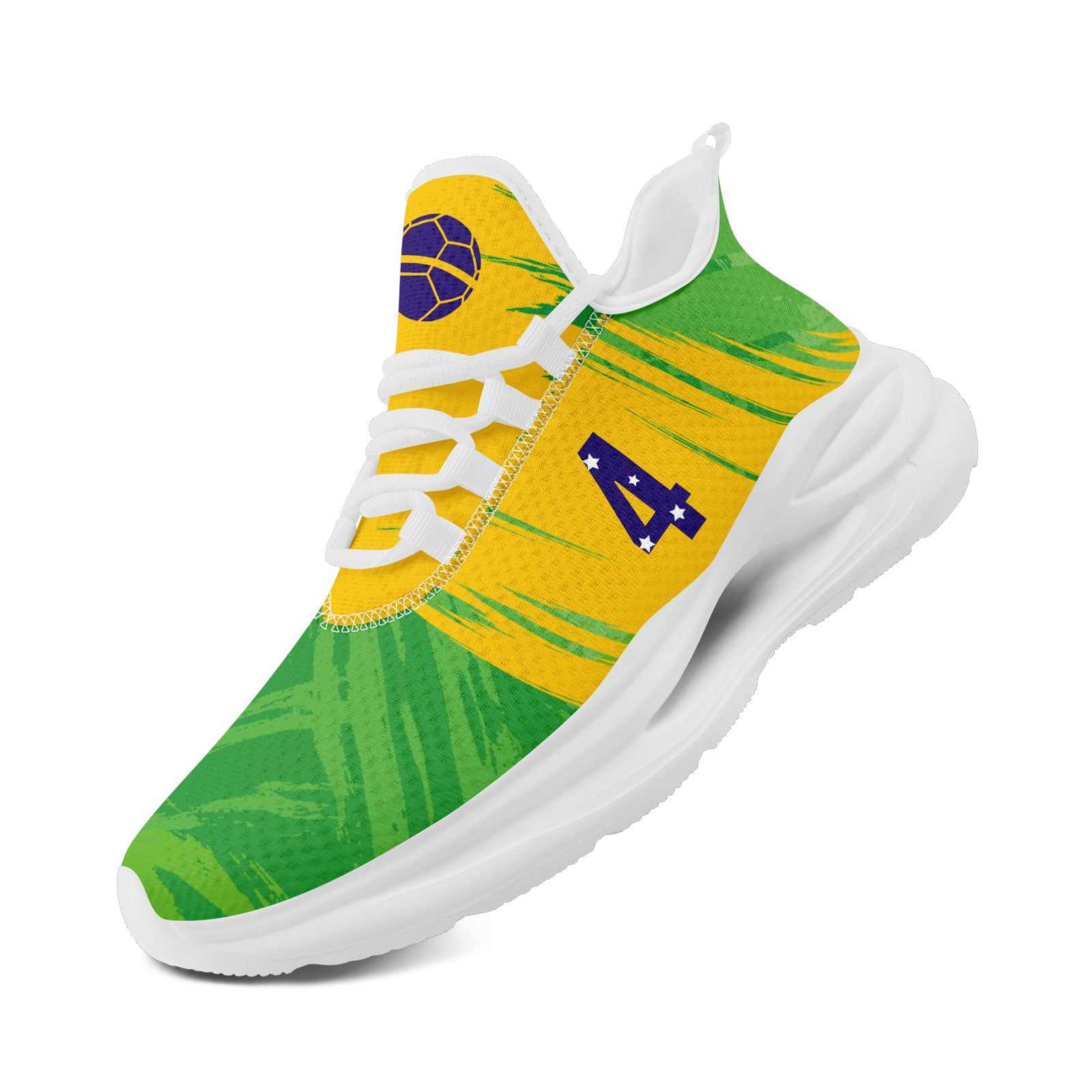 Custom 2026 World Cup Brazil Sneakers DIY Country Flag Running Shoes Lightweight Sport Shoes Gift for Football Fans Personalized Team Name and Logo FN079-F027080-1
