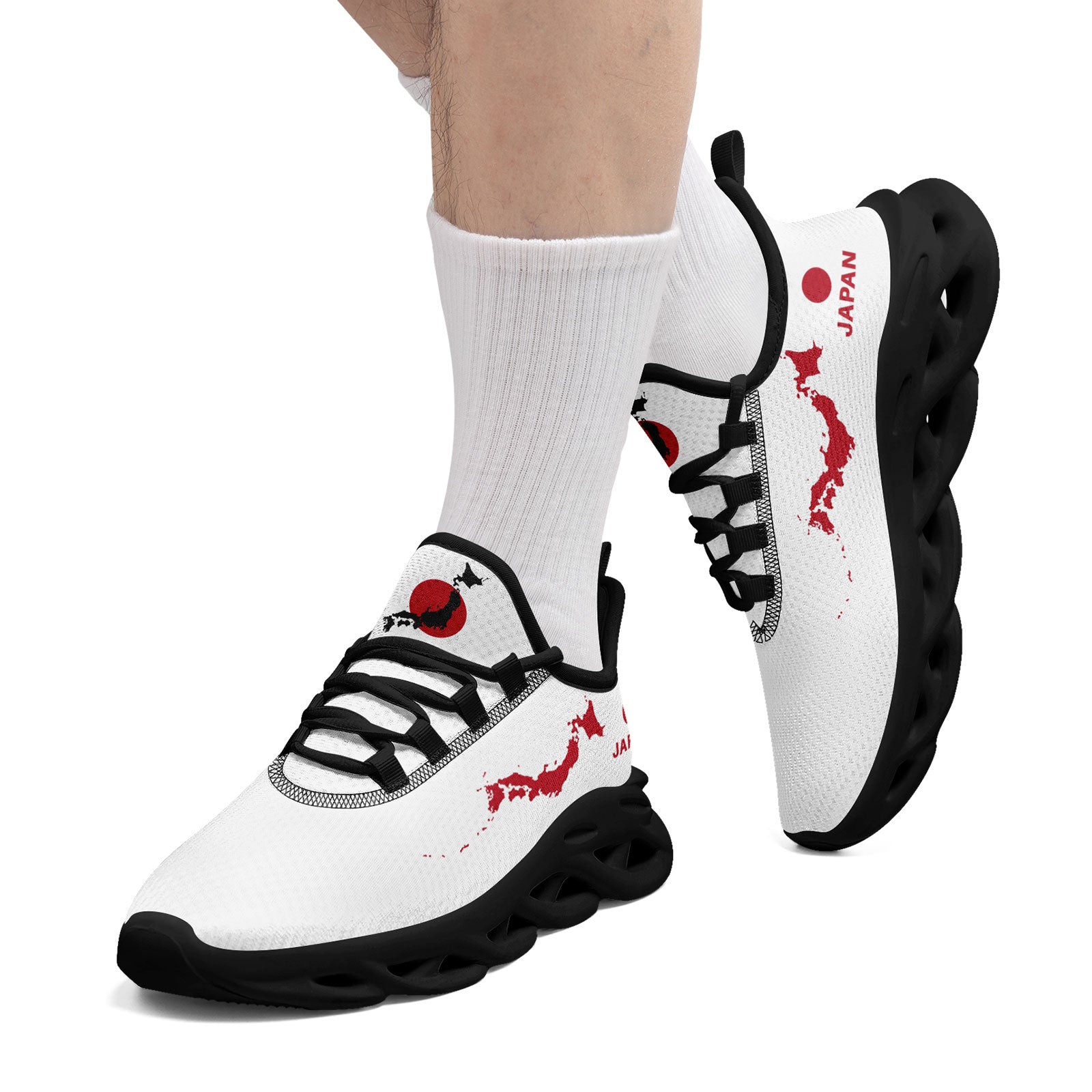 Custom Japan 2026 World Cup Sneakers DIY Country Flag Running Shoes Lightweight Sport Shoes Gift for Football Fans Personalized Team Name and Logo FN003-F025044-8