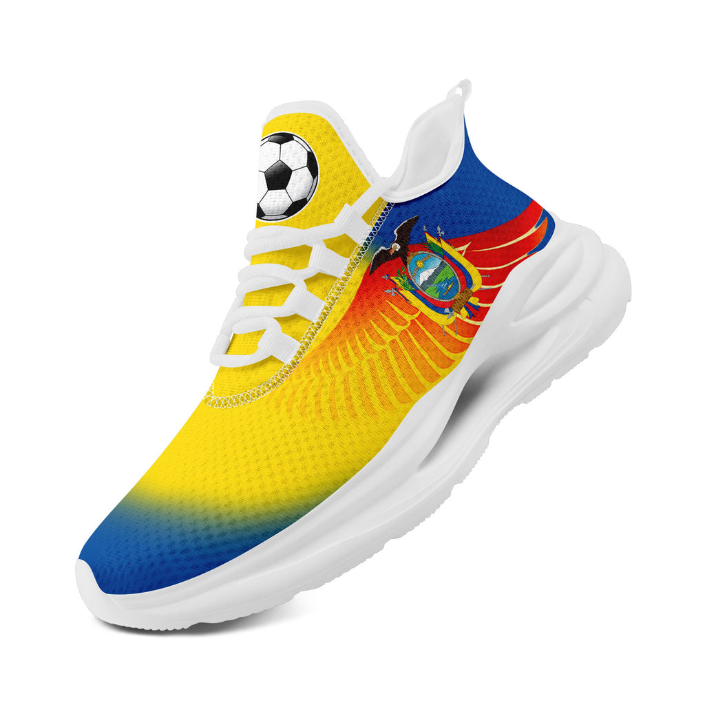 Custom Ecuador 2026 World Cup Sneakers DIY Country Flag Running Shoes Lightweight Sport Shoes Gift for Football Fans Personalized Team Name and Logo FN079-F009088-2
