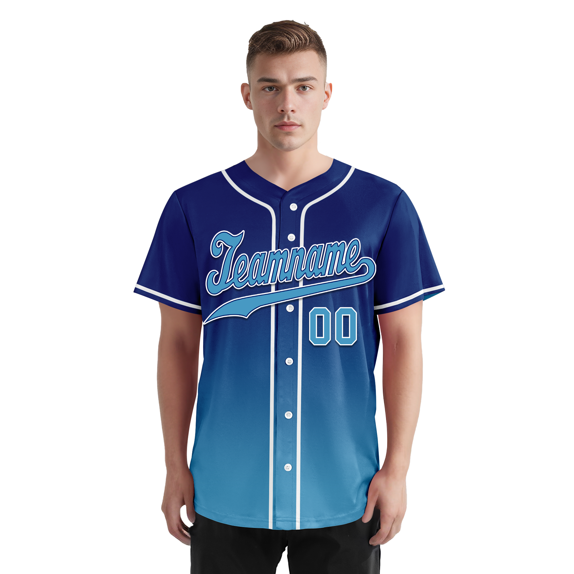 Custom Blue Fade Fashion Personalized Authentic Baseball Jersey BSBJ01-D0a70fd