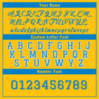 Custom Yellow Blue Los Angeles Jacket Bomber Full-Snap Varsity Letterman Personalized Jacket FZ005SX-D020290-22