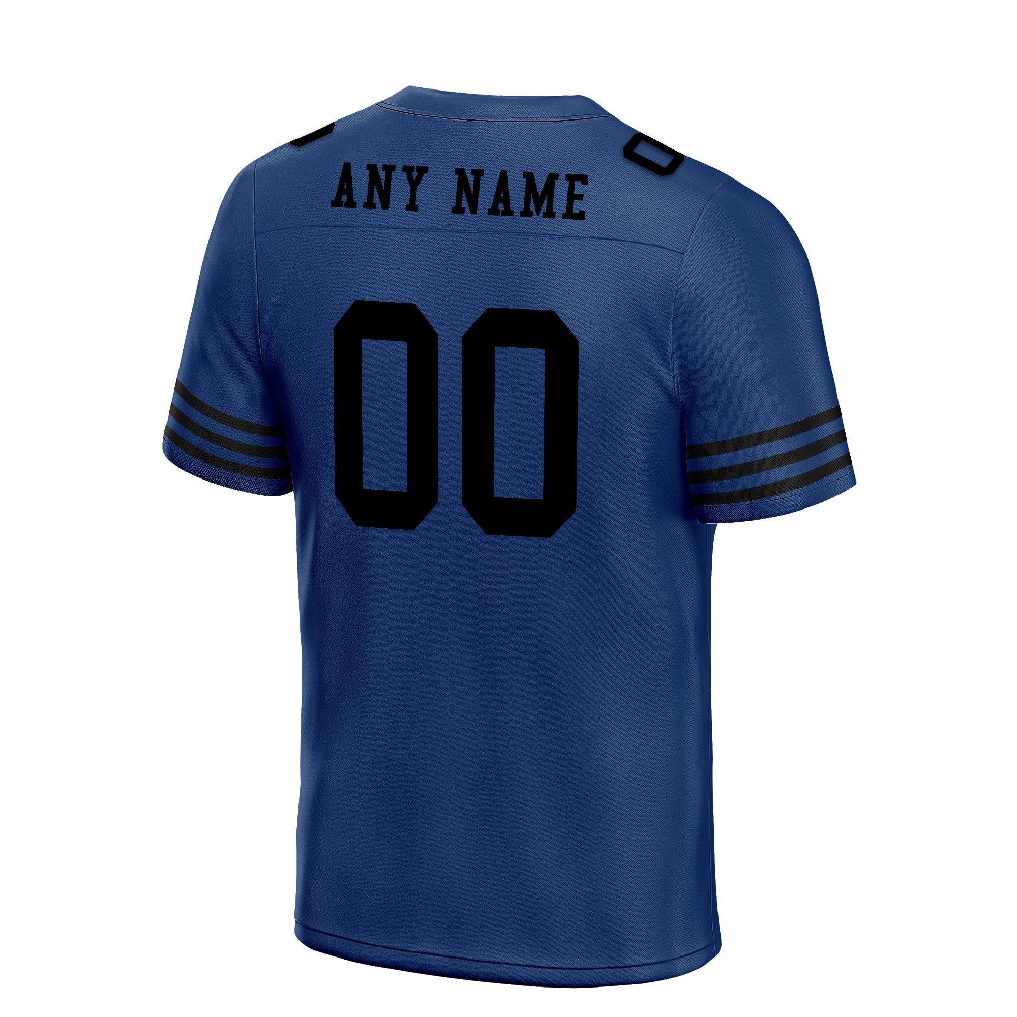 Custom Dark Blue Black Striped Sleeves Personalized Authentic Football Jersey FBJ02-D06034