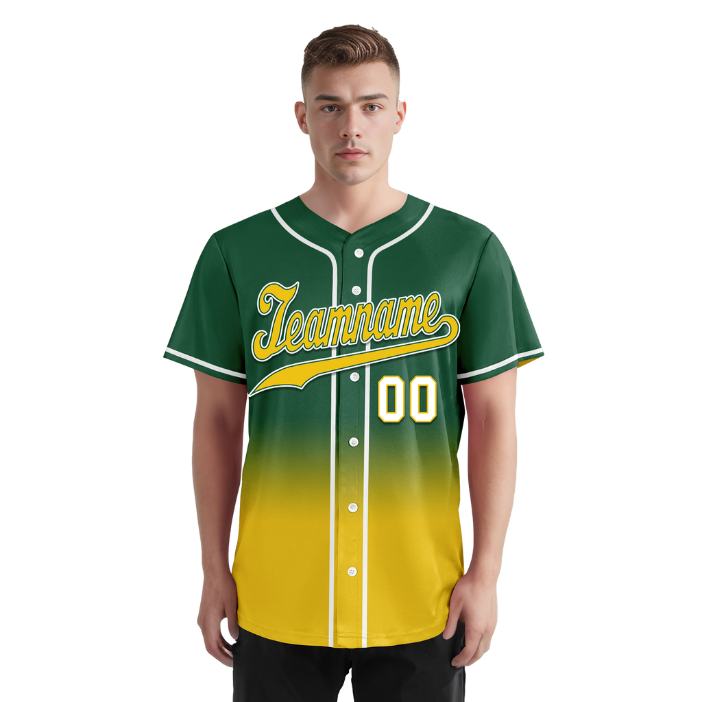 Custom Green Yellow Fade Fashion Personalized Authentic Baseball Jersey BSBJ01-D0a70ca