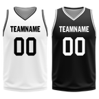 Custom White Black Classic Style Reversible Basketball Uniform Personalized COOLMAX BBJR-D017008