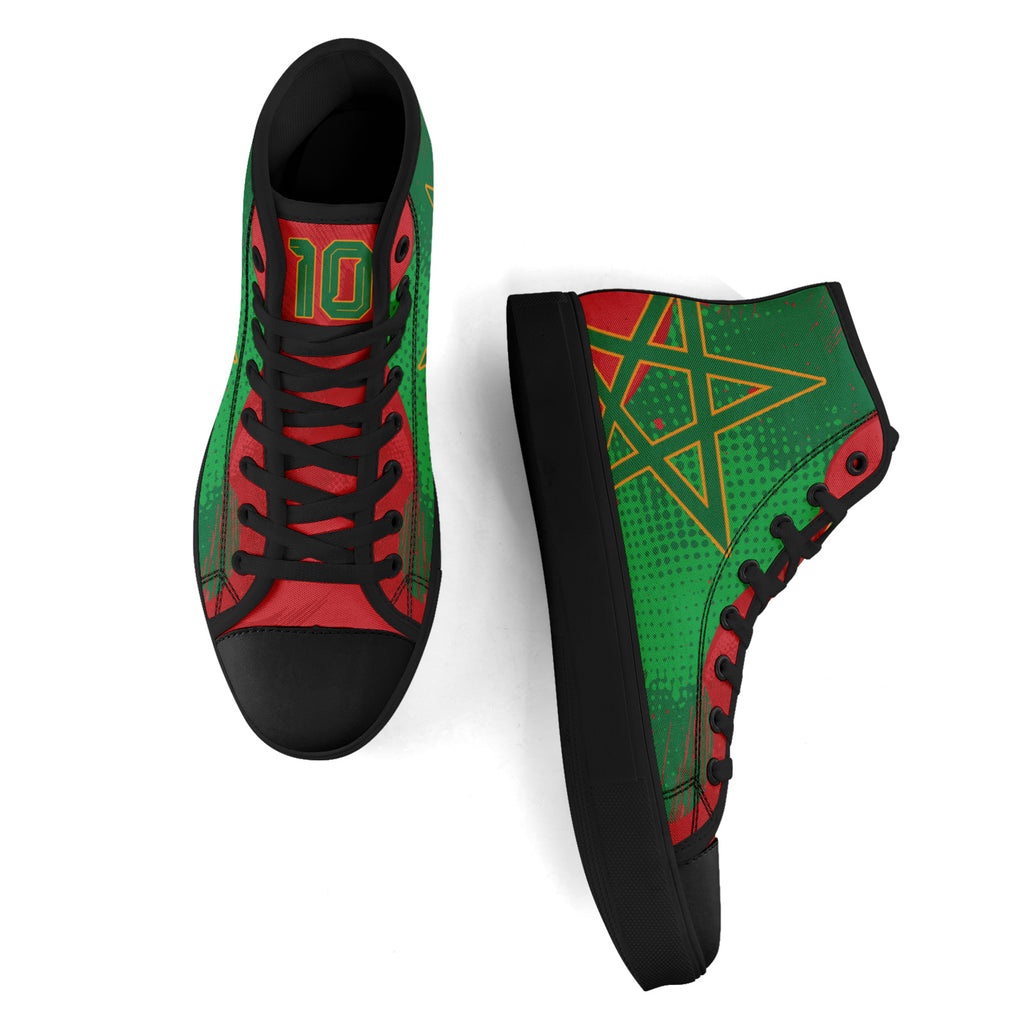 Custom Morocco 2026 World Cup Sneakers DIY Country Flag Running Shoes Lightweight Sport Shoes Gift for Football Fans Personalized Team Name and Logo FN024-F009090-4
