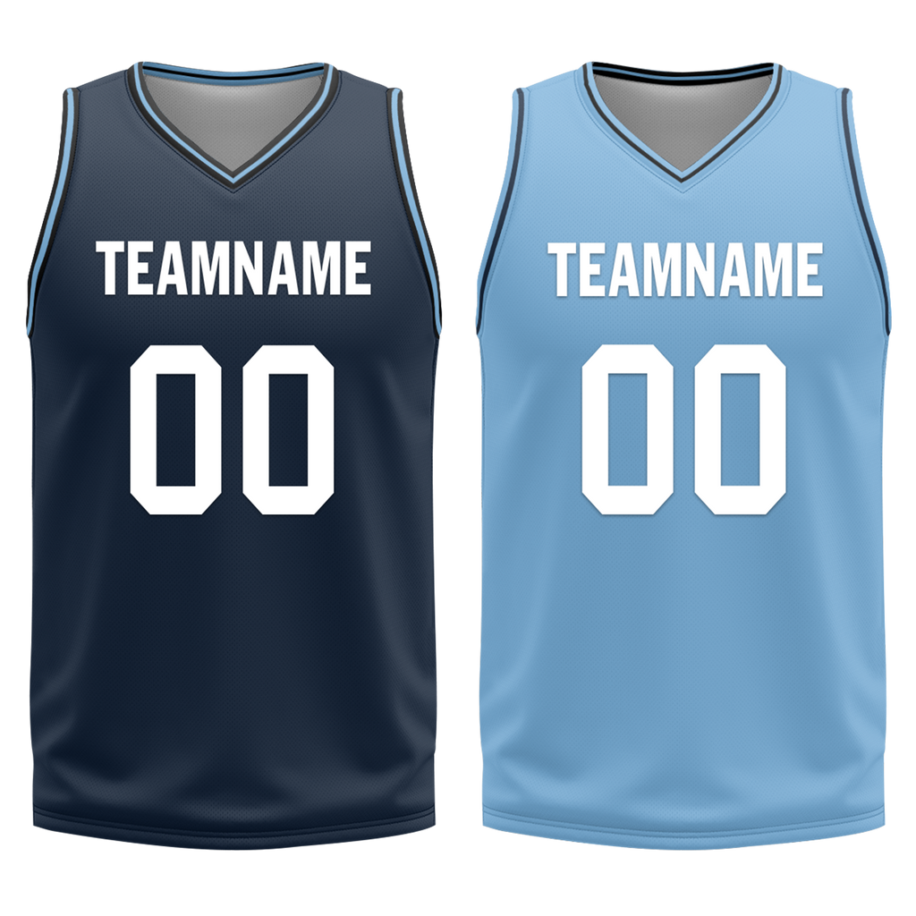 Custom Blue Classic Style Reversible Basketball Uniform Personalized Ordinary BBJR-D017032