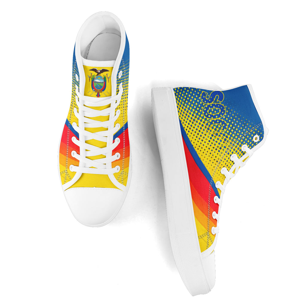 Custom Ecuador 2026 World Cup Sneakers DIY Country Flag Running Shoes Lightweight Sport Shoes Gift for Football Fans Personalized Team Name and Logo FN024-F009099-3