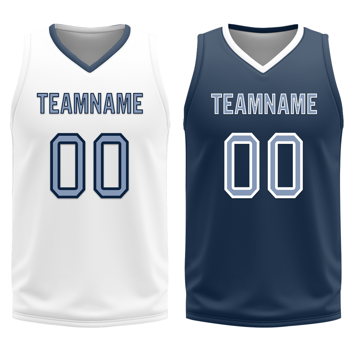 Custom White Blue Classic Style Reversible Basketball Uniform Personalized Ordinary BBJR-D017043