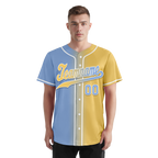 Custom Blue Yellow Gradient Fashion Personalized Authentic Baseball Jersey BSBJ01-D0a7079