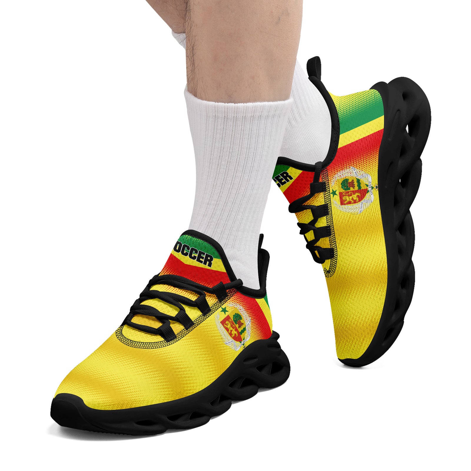 Custom Senegal 2026 World Cup Sneakers DIY Country Flag Running Shoes Lightweight Sport Shoes Gift for Football Fans Personalized Team Name and Logo FN003-F009094-5