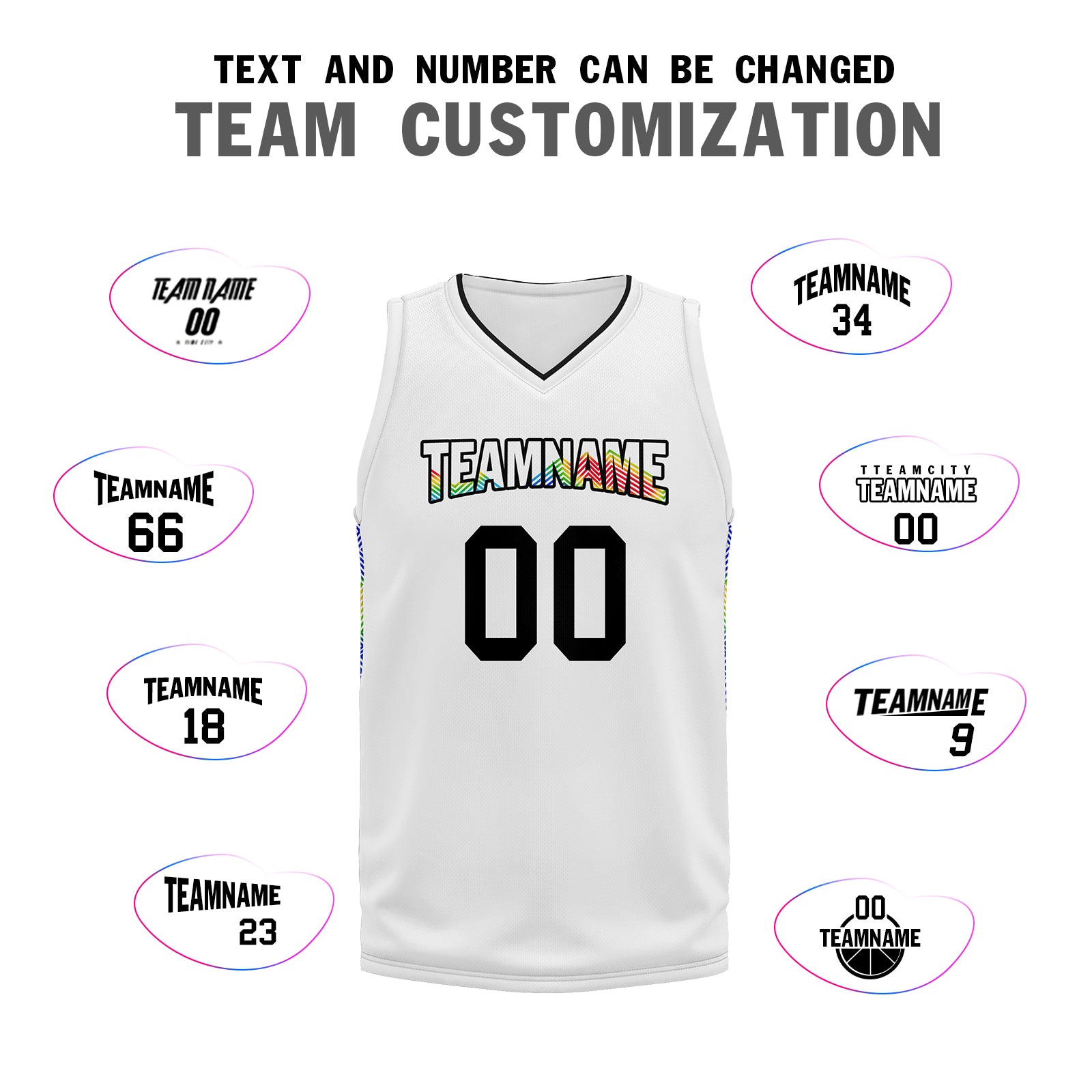 Custom White Rainbow City Edition Personalized Sports Uniform Authentic Basketball Jersey BBJ01-D06101-8