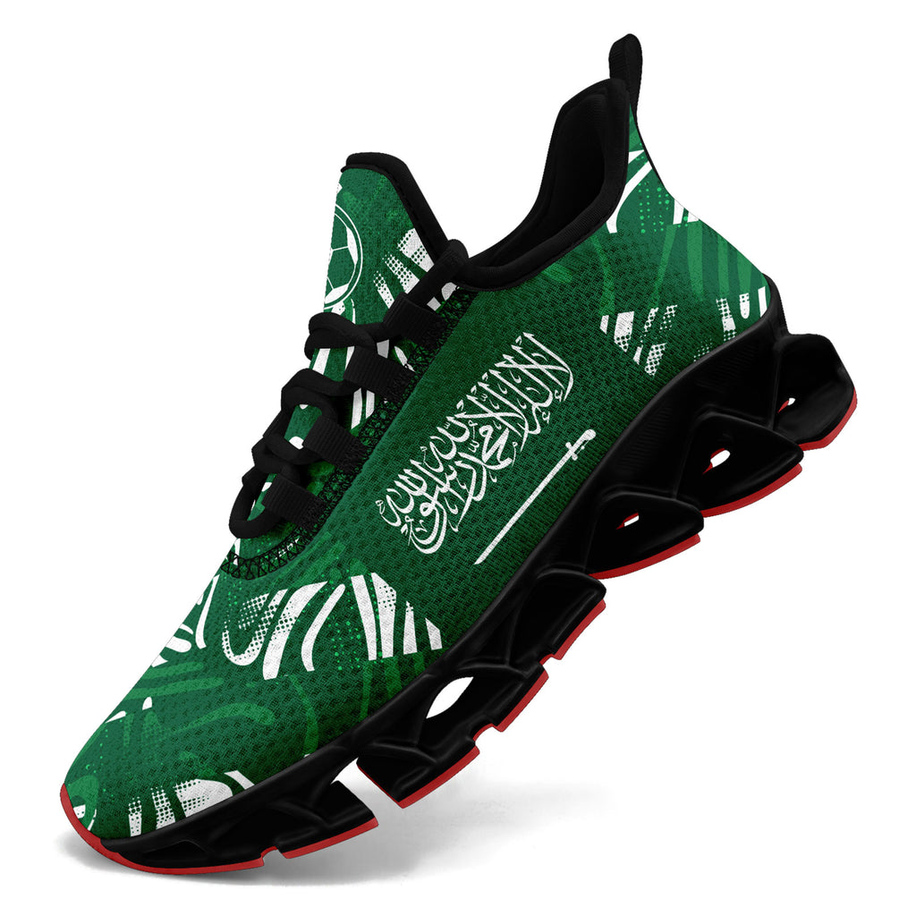 Custom Saudi Arabia 2026 World Cup Sneakers DIY Country Flag Running Shoes Lightweight Sport Shoes Gift for Football Fans Personalized Team Name and Logo FN003XD-F009100-2