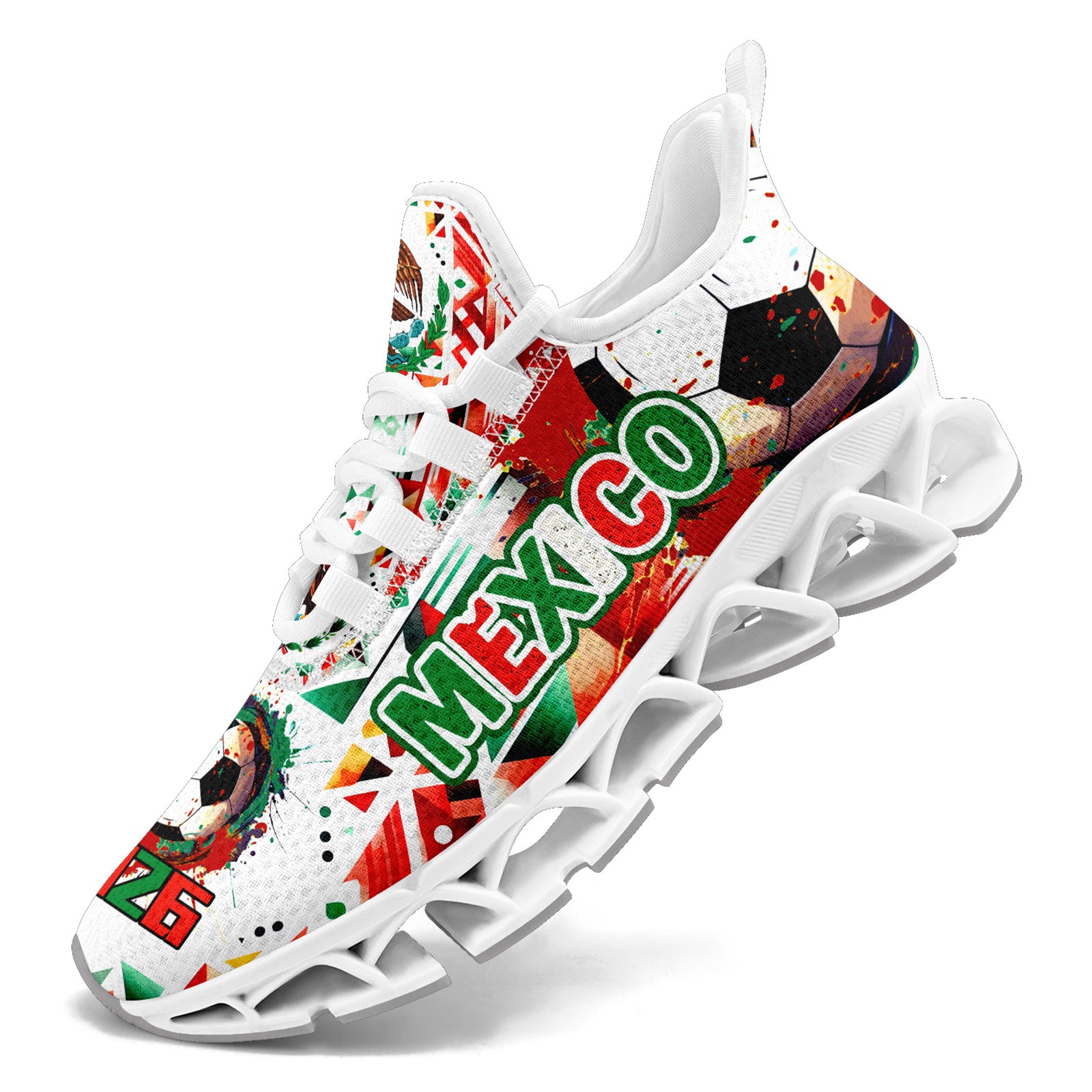 Custom 2026 World Cup Mexico Sneakers DIY Country Flag Running Shoes Lightweight Sport Shoes Gift for Football Fans Personalized Team Name and Logo FN003XD-F023050-5