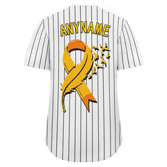 Custom White World Cancer Day Personalized Authentic Baseball Jersey BSBJ01-E06020-12