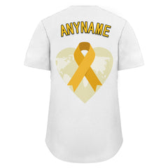 Custom White World Cancer Day Personalized Authentic Baseball Jersey BSBJ01-E06020-3