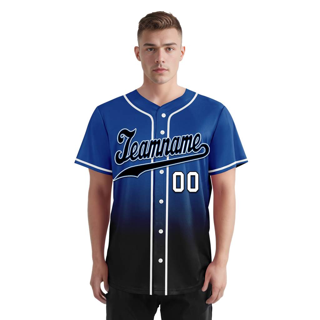 Custom Blue Black Fade Fashion Personalized Authentic Baseball Jersey BSBJ01-D0a70be