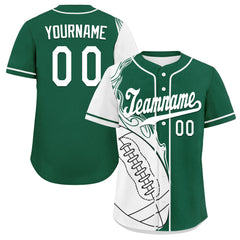 Custom Green White Classic Style Personalized Authentic Baseball Jersey UN002-D0b0a00-b0