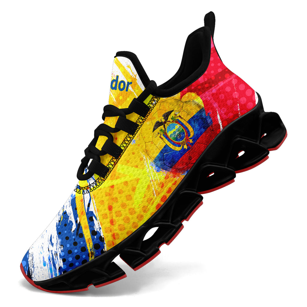 Custom Ecuador 2026 World Cup Sneakers DIY Country Flag Running Shoes Lightweight Sport Shoes Gift for Football Fans Personalized Team Name and Logo FN003XD-F009092-4