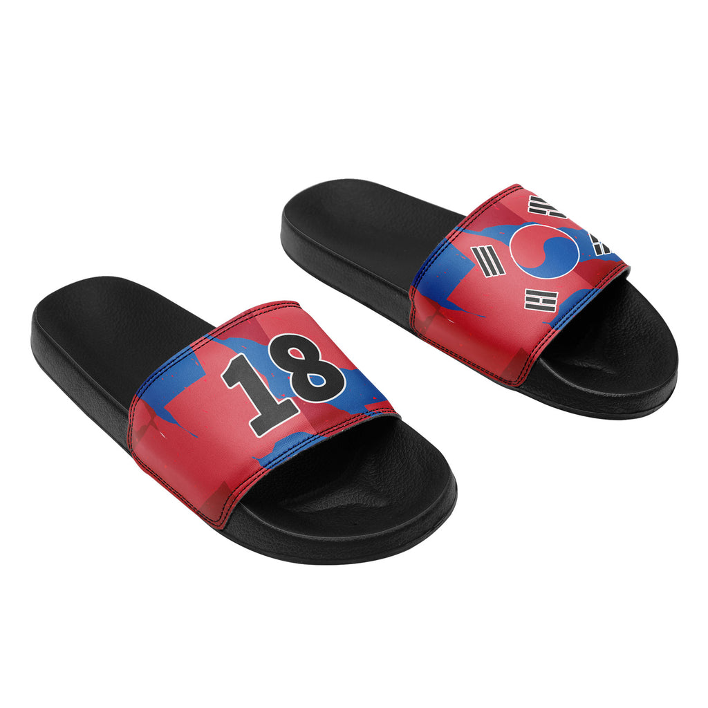 Custom South Korea 2026 World Cup Sneakers DIY Country Flag Running Shoes Lightweight Sport Shoes Gift for Football Fans Personalized Team Name and Logo FN056-F009108-1