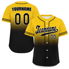 Custom Yellow Black Fade Fashion Personalized Authentic Baseball Jersey UN002-bd0b007b-c