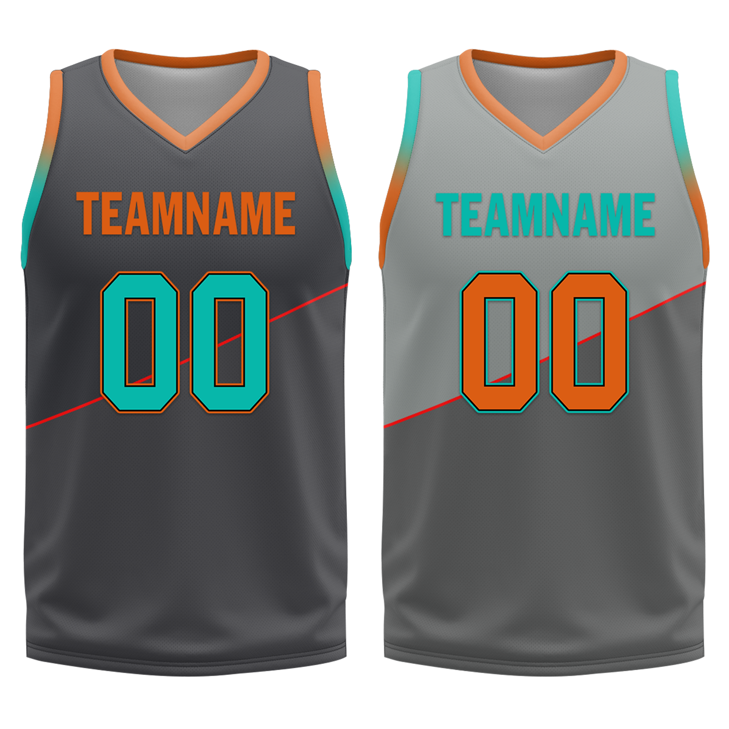 Custom Gray Classic Style Reversible Basketball Uniform Personalized COOLMAX BBJR-D017024