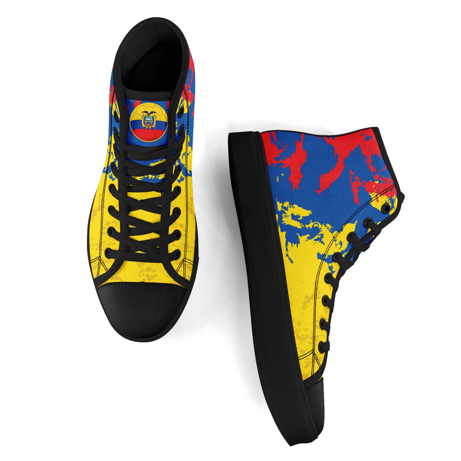 Custom Ecuador 2026 World Cup Sneakers DIY Country Flag Running Shoes Lightweight Sport Shoes Gift for Football Fans Personalized Team Name and Logo FN024-F009099-1