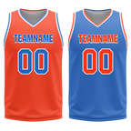 Custom Orange Blue Classic Style Reversible Basketball Uniform Personalized Ordinary BBJR-D017040
