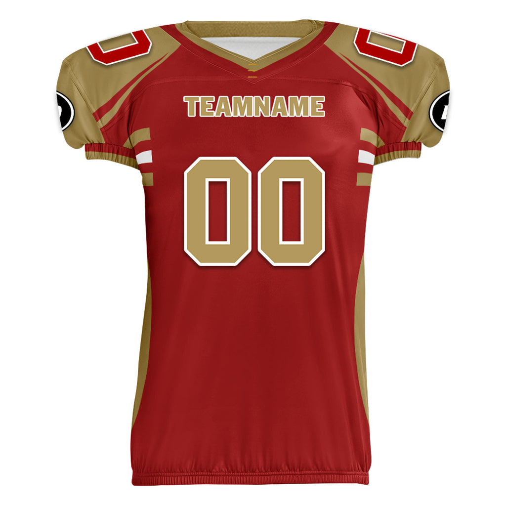 Custom Yellow Red California High-Performance American Football Jersey FBJ06-D023001-25