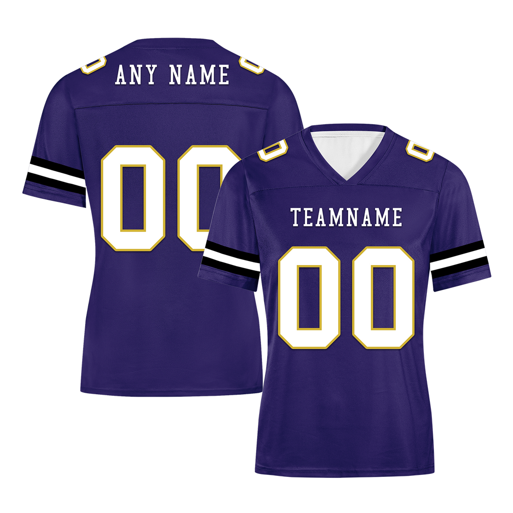 Custom Purple Classic Style Personalized Authentic Football Jersey FBJ02-bd0a70cb