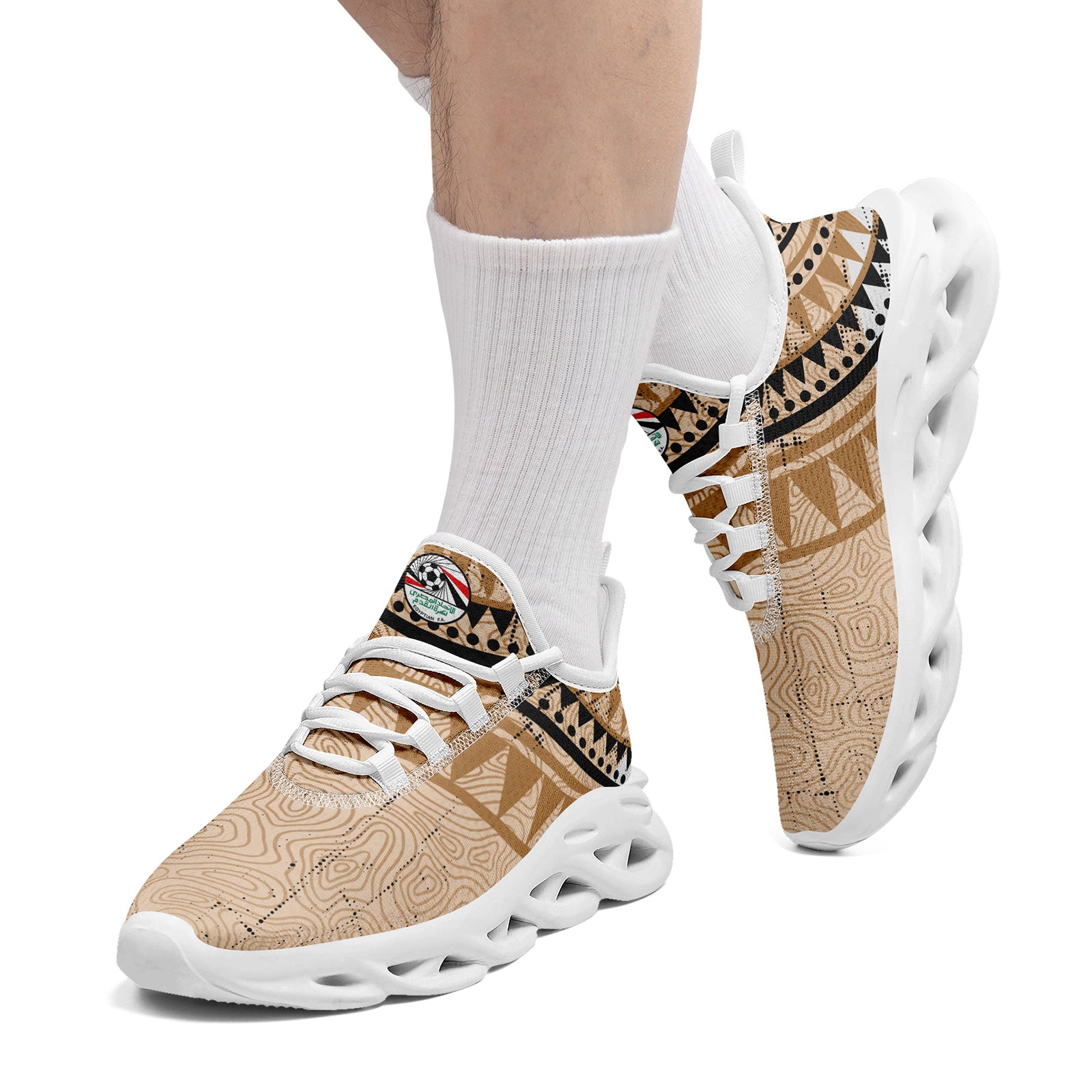 Custom Egypt 2026 World Cup Sneakers DIY Country Flag Running Shoes Lightweight Sport Shoes Gift for Football Fans Personalized Team Name and Logo FN003-F020041-5