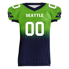 Custom Green Blue Fade Fashion Seattle High-Performance American Football Jersey FBJ06-D020252-27