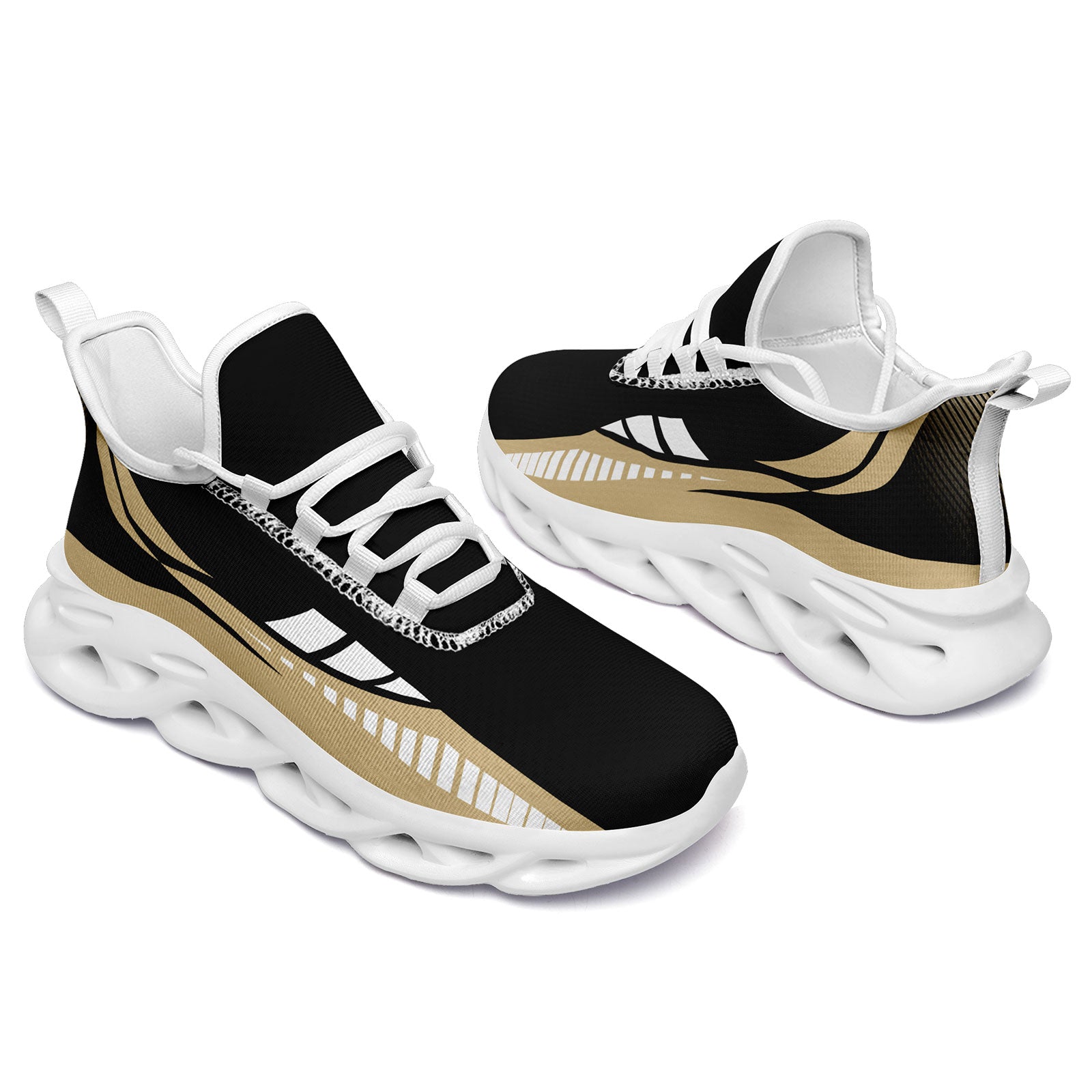 Custom Black Yellow New Orleans Maxsoul Shoes Personalized Sneaker FN003-D020325-19