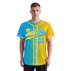 Custom Blue Yellow Gradient Fashion Personalized Authentic Baseball Jersey BSBJ01-D0a709b