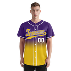 Custom Purple Yellow Fade Fashion Personalized Authentic Baseball Jersey BSBJ01-D0a70cb