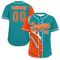 Custom Cyan Orange Classic Style Personalized Authentic Baseball Jersey UN002-D0b0a00-ba