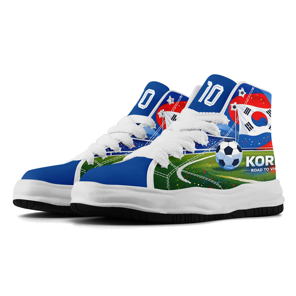 Custom South Korea 2026 World Cup Sneakers DIY Country Flag Running Shoes Lightweight Sport Shoes Gift for Football Fans Personalized Team Name and Logo FN039-F009106-4
