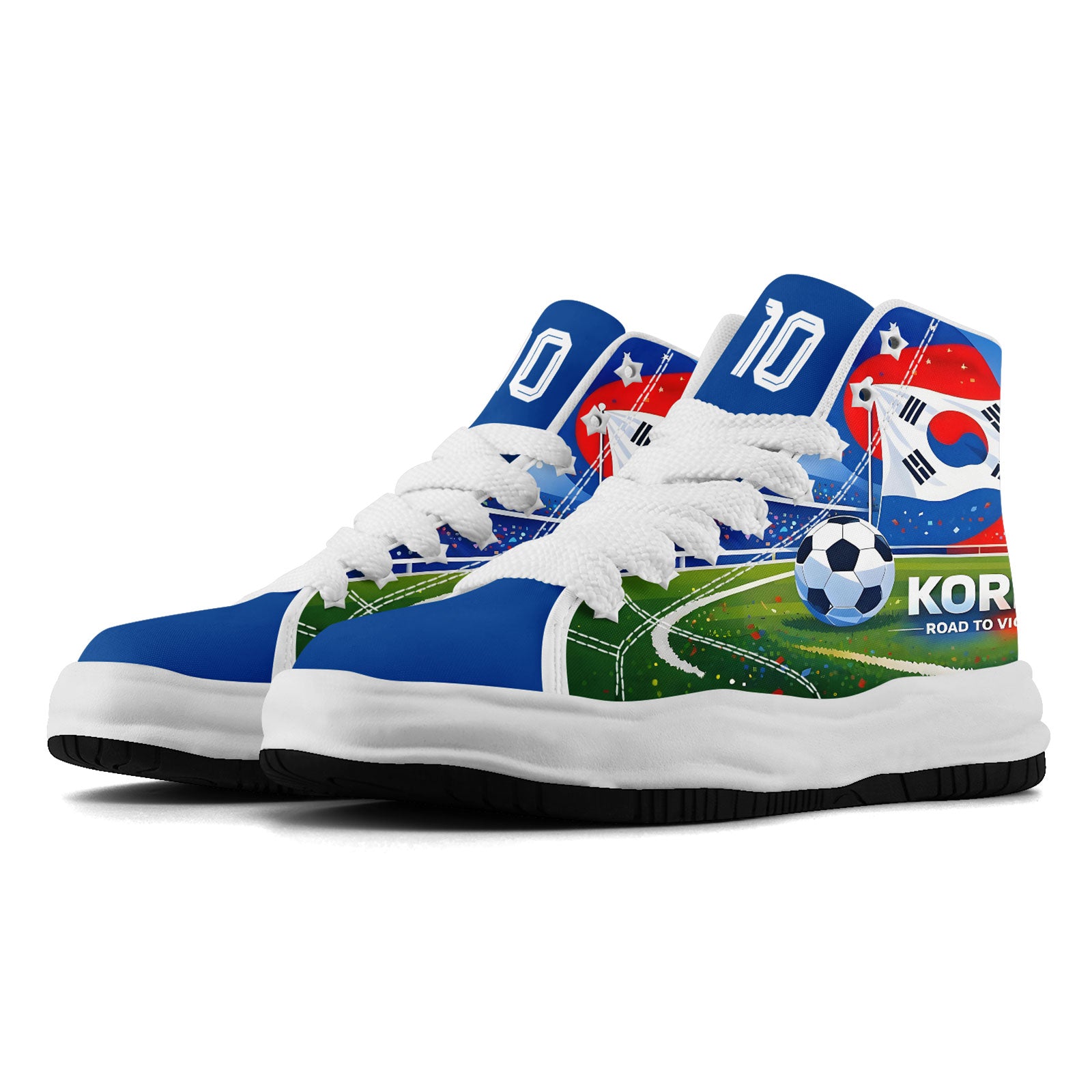 Custom South Korea 2026 World Cup Sneakers DIY Country Flag Running Shoes Lightweight Sport Shoes Gift for Football Fans Personalized Team Name and Logo FN039-F009106-4